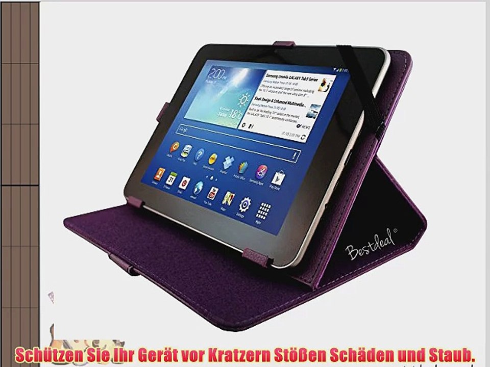 Lila PU Lederner Tasche Case H?lle f?r Toshiba Encore Mini WT7-C-100 7 Zoll Tablet PC   Displayschutzfolie