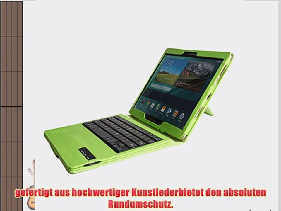 boriyuan Ledertasche Leder Case mit abnehmbar ABS Bluetooth Tastatur (Deutsche QWERTZ) speziell