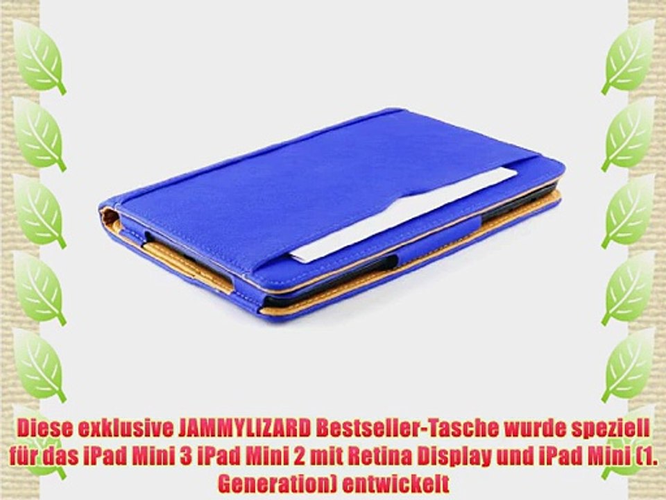 JAMMYLIZARD | Ledertasche Smart Case f?r iPad Mini 3 iPad Mini 2 und iPad Mini BLAU