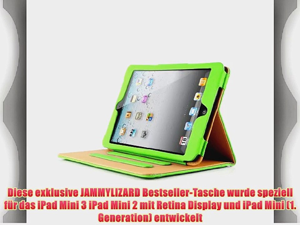 JAMMYLIZARD | Ledertasche Smart Case f?r iPad Mini 3 iPad Mini 2 und iPad Mini GR?N