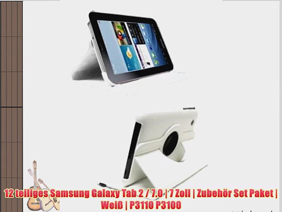12 teiliges Samsung Galaxy Tab 2 / 7.0 | 7 Zoll | Zubeh?r Set Paket | Wei? | P3110 P3100