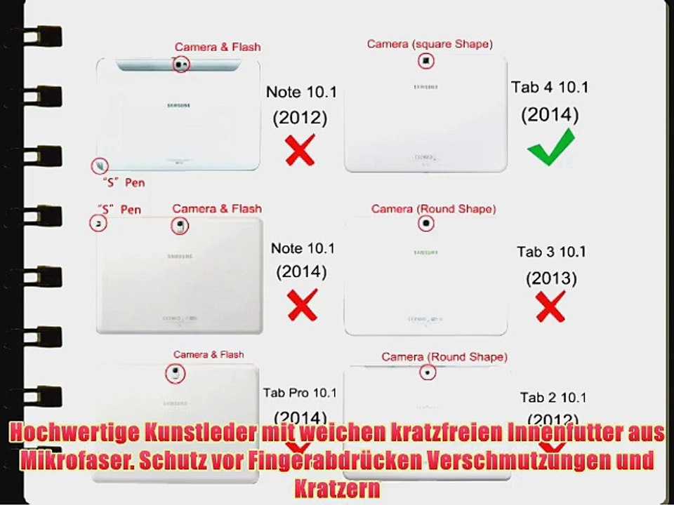 Fintie Samsung Galaxy Tab 4 10.1 H?lle Case - Slim Fit Folio Kunstleder Schutzh?lle Cover Tasche