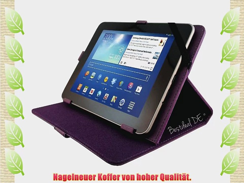 Lila PU Lederner Tasche Case H?lle f?r i.onik TP8-1500DC 8 8 Zoll Inch Tablet-PC   Bildschirmschutzfolie