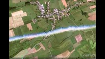 Google Maps: vapor trail over northern Luxembourg