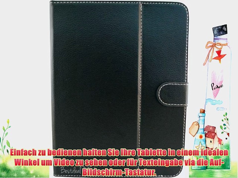 Schwarz PU Lederner Tasche Case H?lle f?r Huawei MediaPad 10 10.1 10.1 Zoll Inch Tablet-PC