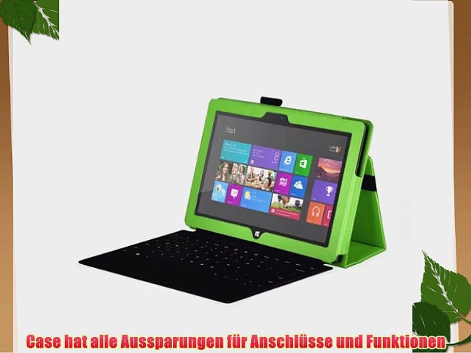 TASCHE F. MICROSOFT SURFACE RT H?LLE SCHUTZH?LLE CASE COVER SCHUTZFOLIE PEN GR?N