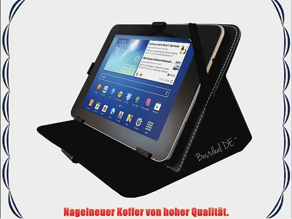 Schwarz PU Lederner Tasche Case H?lle f?r Hannspree SN97T41W HANNSpad 9.7 9.7 Zoll Inch Tablet-PC