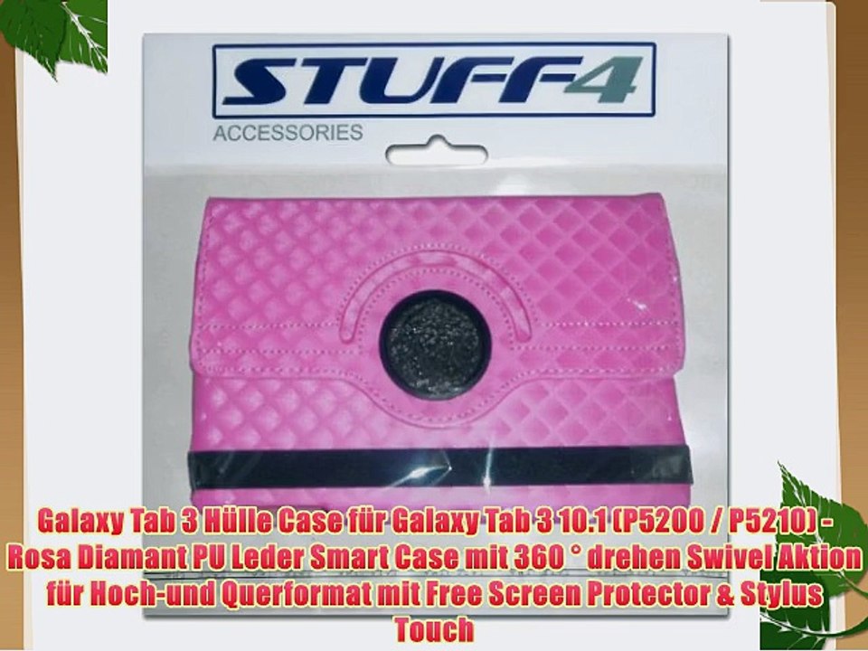 Galaxy Tab 3 H?lle Case f?r Galaxy Tab 3 10.1 (P5200 / P5210) - Rosa Diamant PU Leder Smart