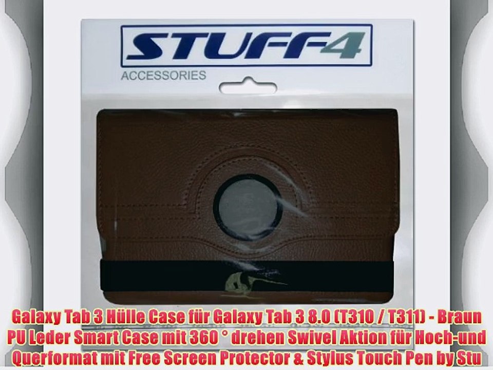 Galaxy Tab 3 H?lle Case f?r Galaxy Tab 3 8.0 (T310 / T311) - Braun PU Leder Smart Case mit