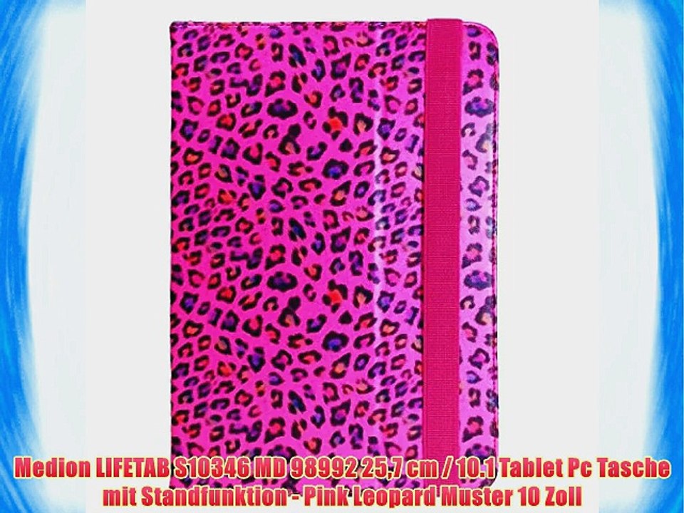 Medion LIFETAB S10346 MD 98992 257 cm / 10.1 Tablet Pc Tasche mit Standfunktion - Pink Leopard