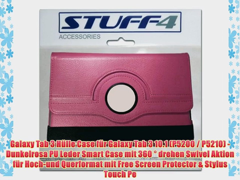 Galaxy Tab 3 H?lle Case f?r Galaxy Tab 3 10.1 (P5200 / P5210) - Dunkelrosa PU Leder Smart Case