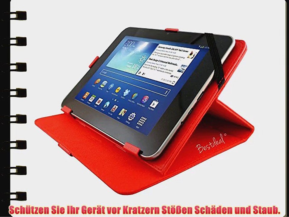 Rot PU Lederner Tasche Case H?lle f?r Archos 80B Platinum 8 Zoll Tablet PC   Displayschutzfolie