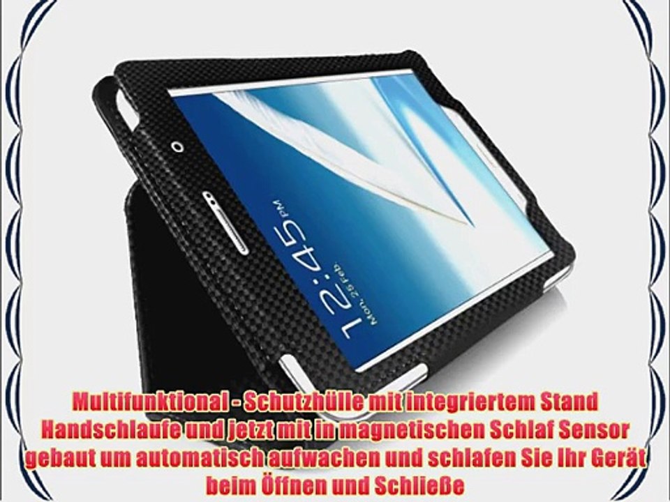 SAMSUNG Galaxy Note 8.0 Tablet Case - G-HUB Schwarz Carbon Fibre PropUp Fall Abdeckung (mit