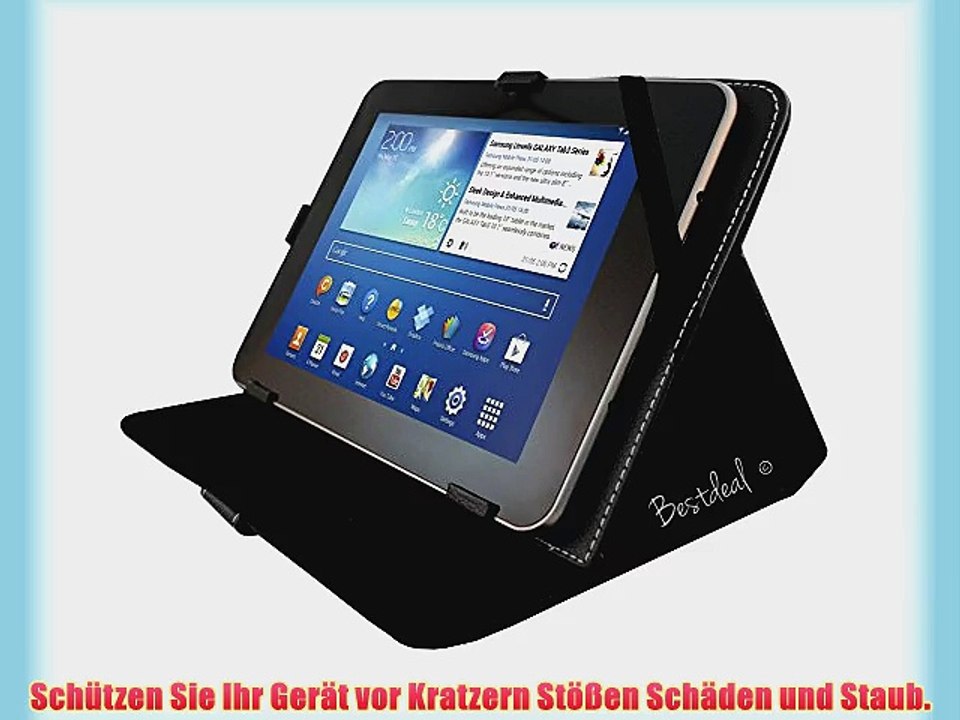Schwarz PU Lederner Tasche Case H?lle f?r Wortmann Terra Pad 1003 / 1060 / 1060T 10.1 Zoll