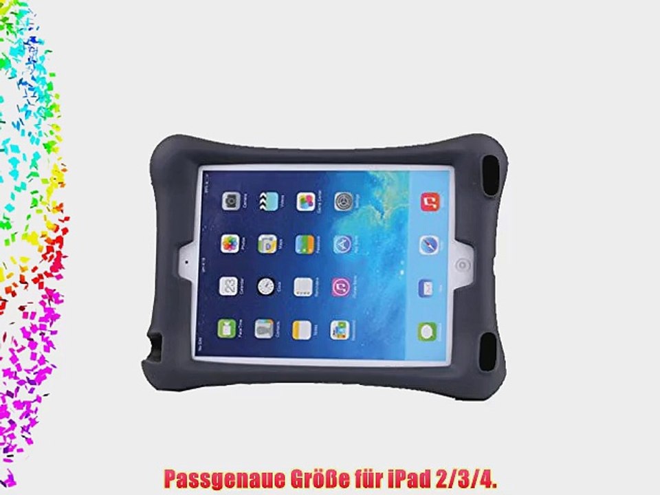 Jiam EVA Kids Back Cover Case for iPad 2 / 3 / 4 Sto?fest Tablet Hinten St?nder Kinder Schutztasche