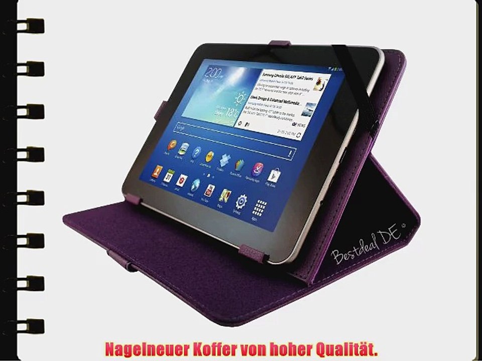 Lila PU Lederner Tasche Case H?lle f?r ARCHOS 80 XENON 8 Zoll Inch Tablet-PC   Bildschirmschutzfolie