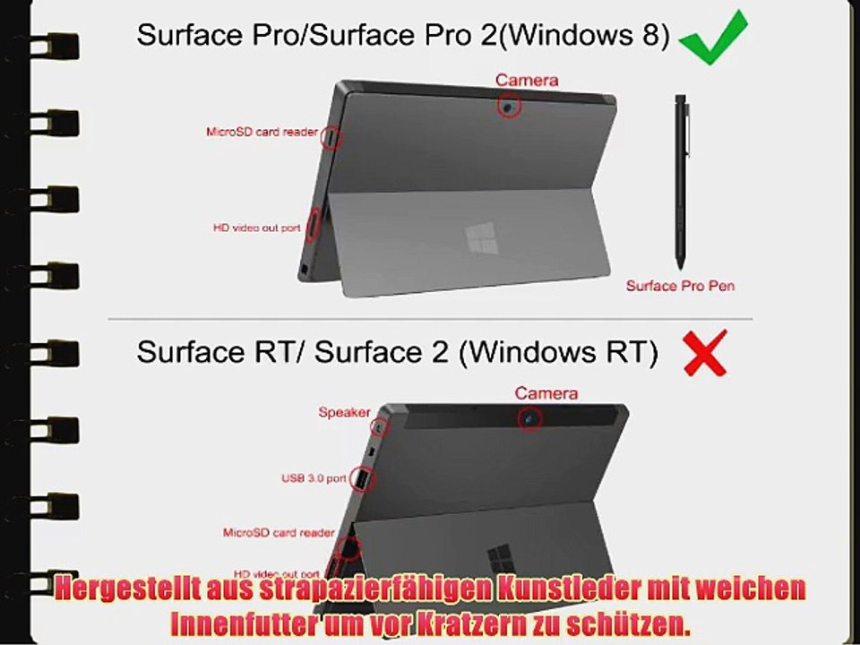 [Eckenschutz] Fintie Microsoft Surface Pro / Pro 2 h?lle Case Tasche Schutzh?lle Etui - Hochwertige