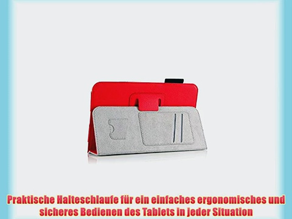 Schutzh?lle / Cover / Tasche f?r Samsung Galaxy Tab S 8.4 - T700 - Rot - Mit praktischer Halteschlaufe