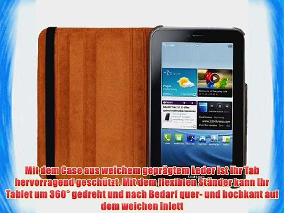 3in1 Set: 360? Premium LEDERTASCHE f?r Samsung Galaxy Tab 3 8.0 T3100 en Braun mit praktischer