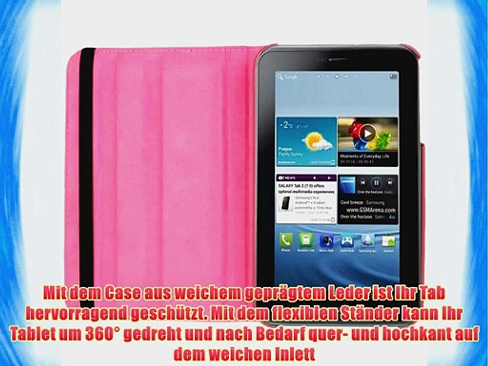 3in1 Set: 360? Premium LEDERTASCHE f?r Samsung Galaxy Tab 3 8.0 T3100 en Fuchsie mit praktischer