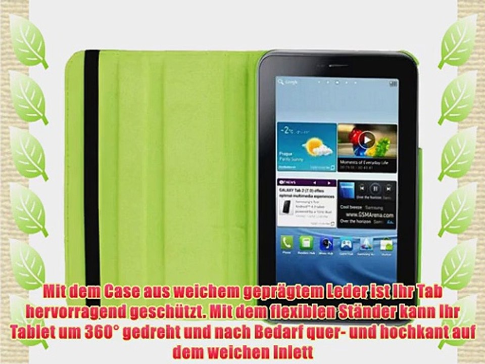 3in1 Set: 360? Premium LEDERTASCHE f?r Samsung Galaxy Tab 3 8.0 T3100 en Gr?n mit praktischer