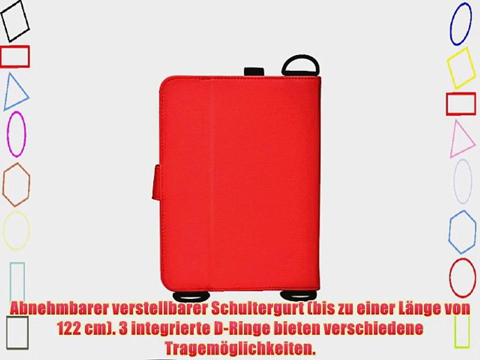 Cooper Cases(TM) Magic Carry Le Pan Mini (TC802A) Tablet Folioh?lle mit Schultergurt in Rot