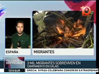 Unos tres mil migrantes sobreviven en campamento en Calais, Francia