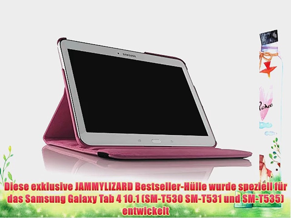 JAMMYLIZARD | 360 Grad rotierende Ledertasche H?lle f?r Samsung Galaxy Tab 4 10.1 LILA