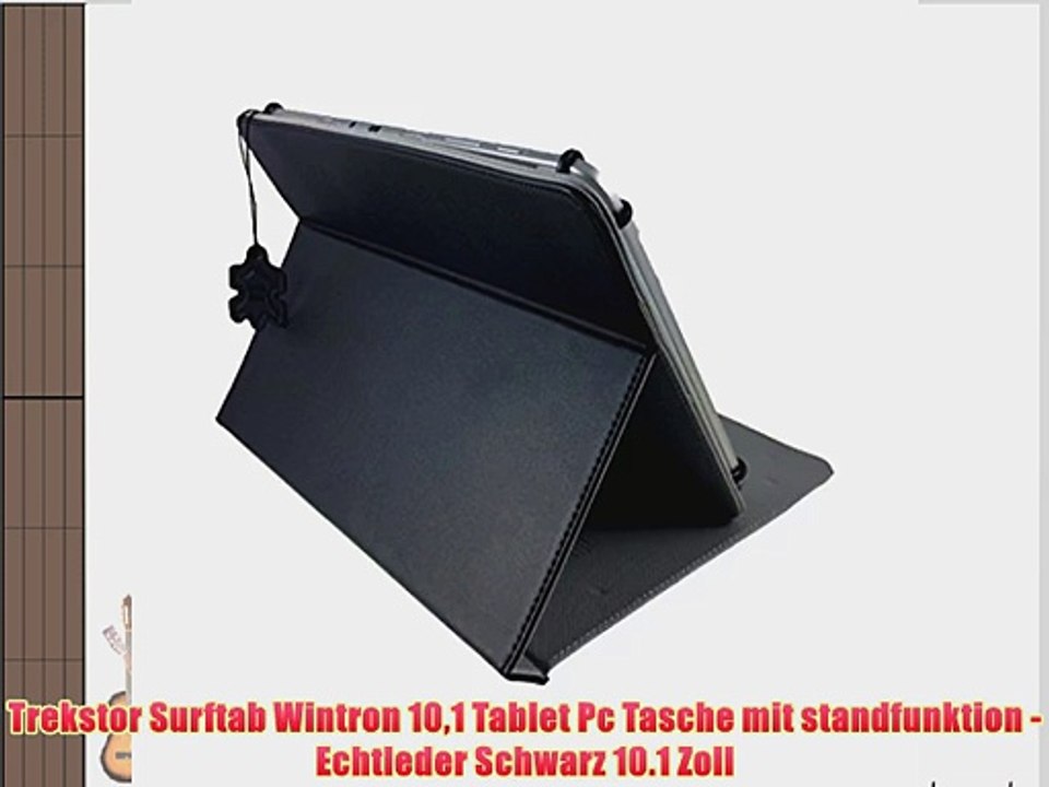 Trekstor Surftab Wintron 101 Tablet Pc Tasche mit standfunktion - Echtleder Schwarz 10.1 Zoll
