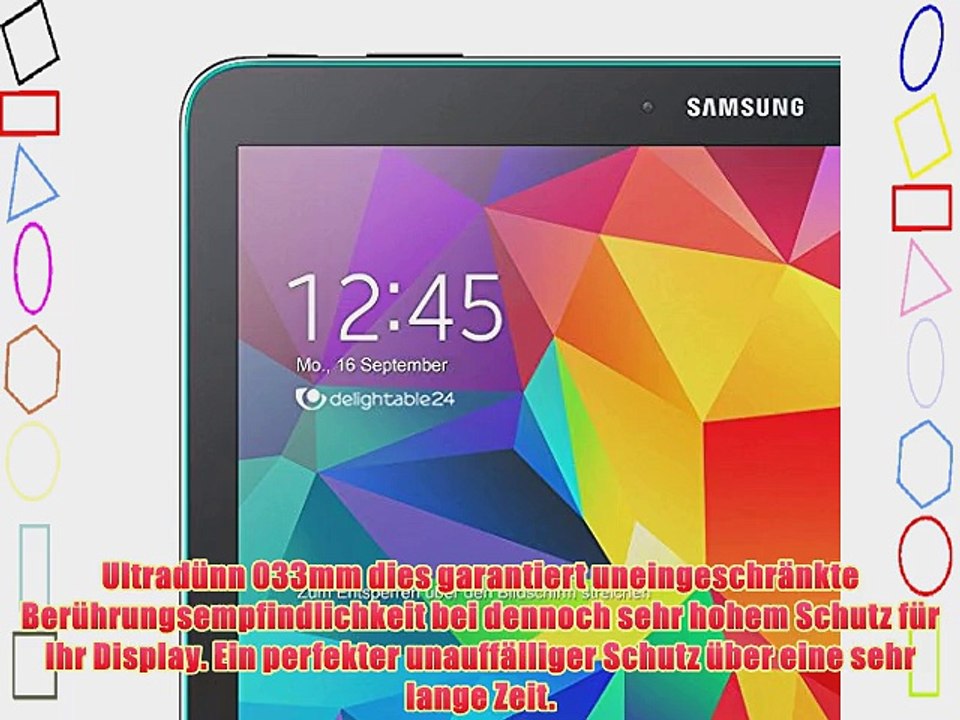 delightable24 Hartglas Schutzglas Tempered Glass Displayfolie SAMSUNG GALAXY TAB 4 10.1 Tablet