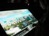 Using touch-screen display in Tokyo Tower