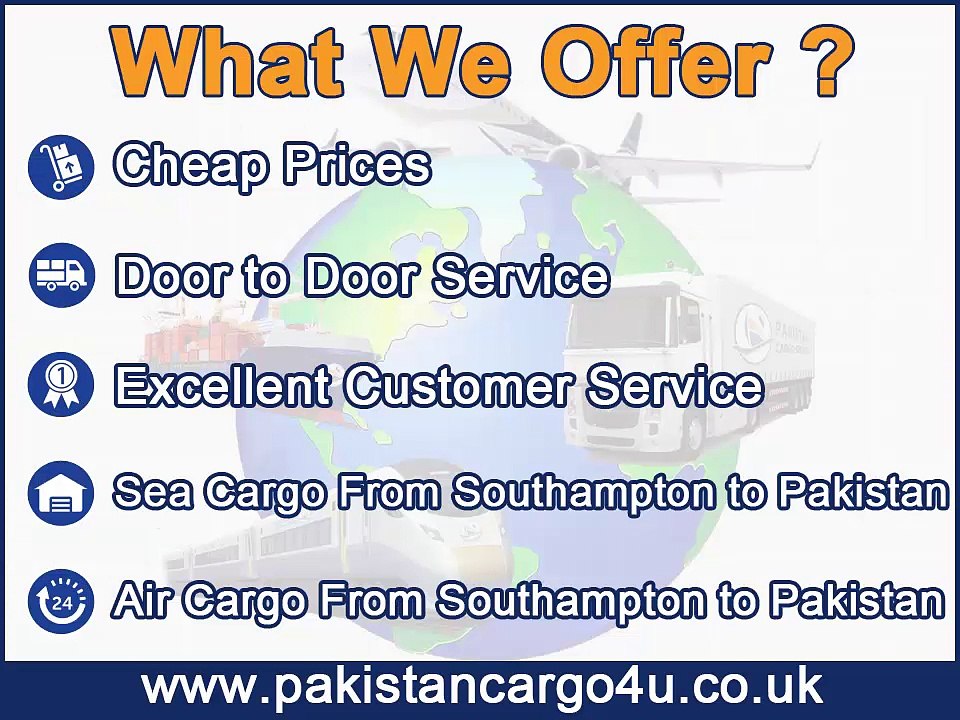 Southampton to Pakistan air & sea cargo, gifts, parcels, courier, low prices