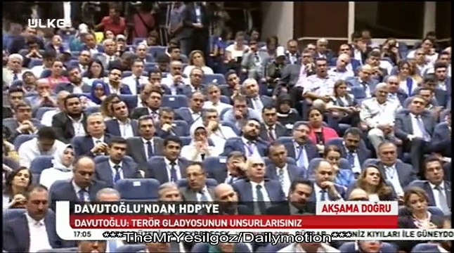 Başbakan Ahmet Davutoğlu ''SIRTINIZI DAYADIĞINIZ DUVARLARI YERLE BİR EDERİZ''-30.07.2015
