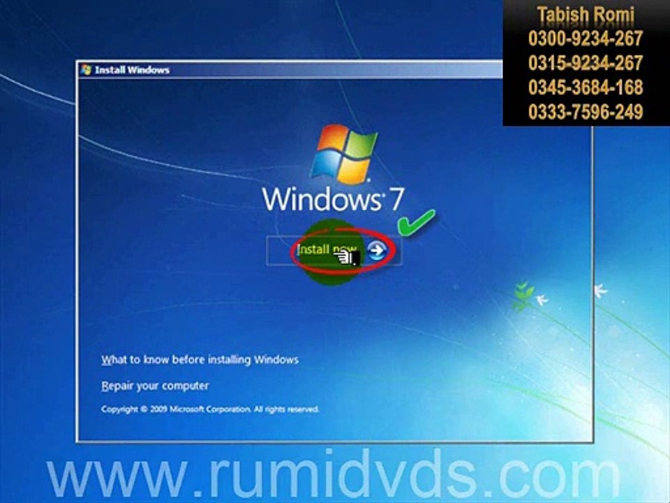 windows 7 Installation in urdu step 6