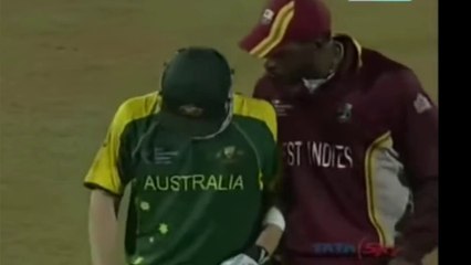 Chris Gayle fights with Mark Waugh Cricket