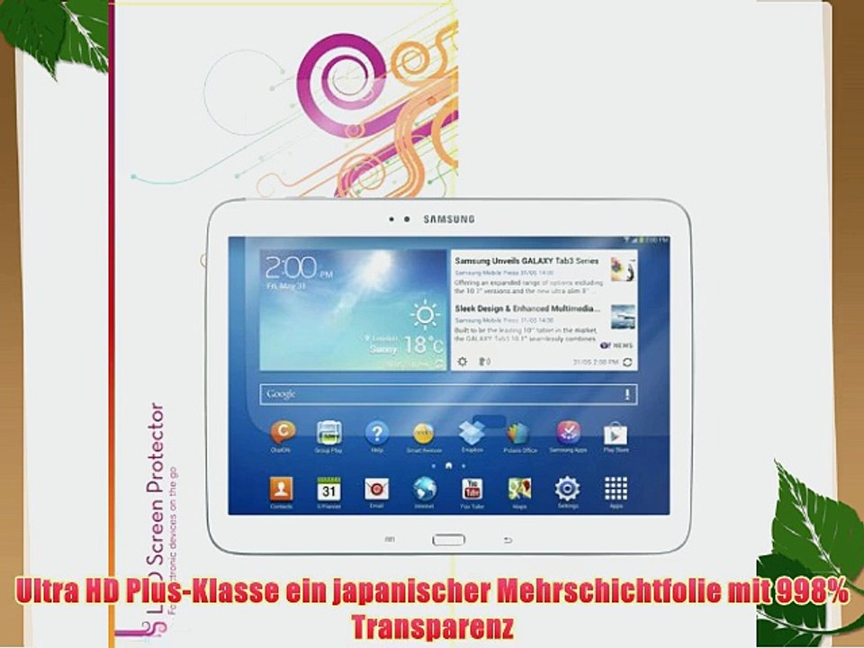 rooCASE Samsung GALAXY Tab 3 10.1 Displayschutzfolie Schutzfolie Screen Protector Ultra HD