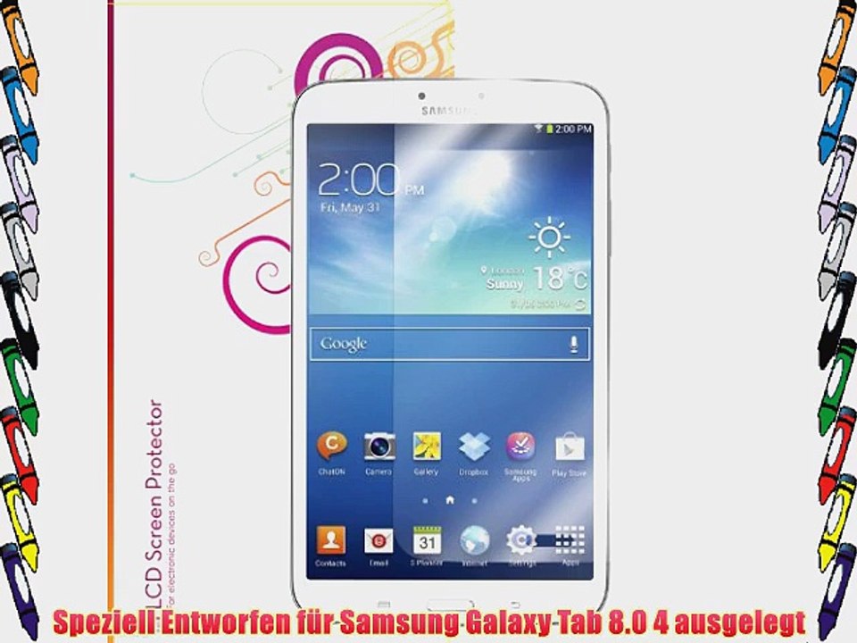 rooCASE Samsung Galaxy Tab 4 8.0 Display Schutz - Ultra HD Plus- Premium- High-Definition-
