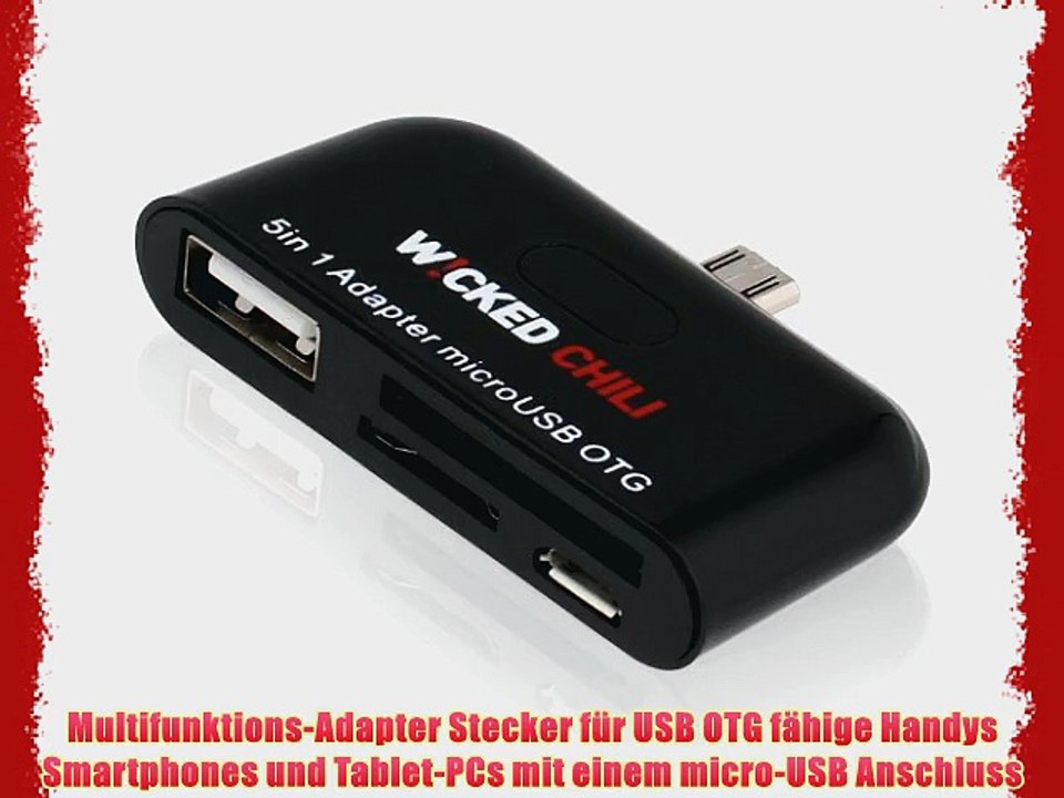 Wicked Chili 5in1 Adapter Micro USB OTG f?r Tablet PC zB Galaxy Tab S Acer Iconia Archos Xperia