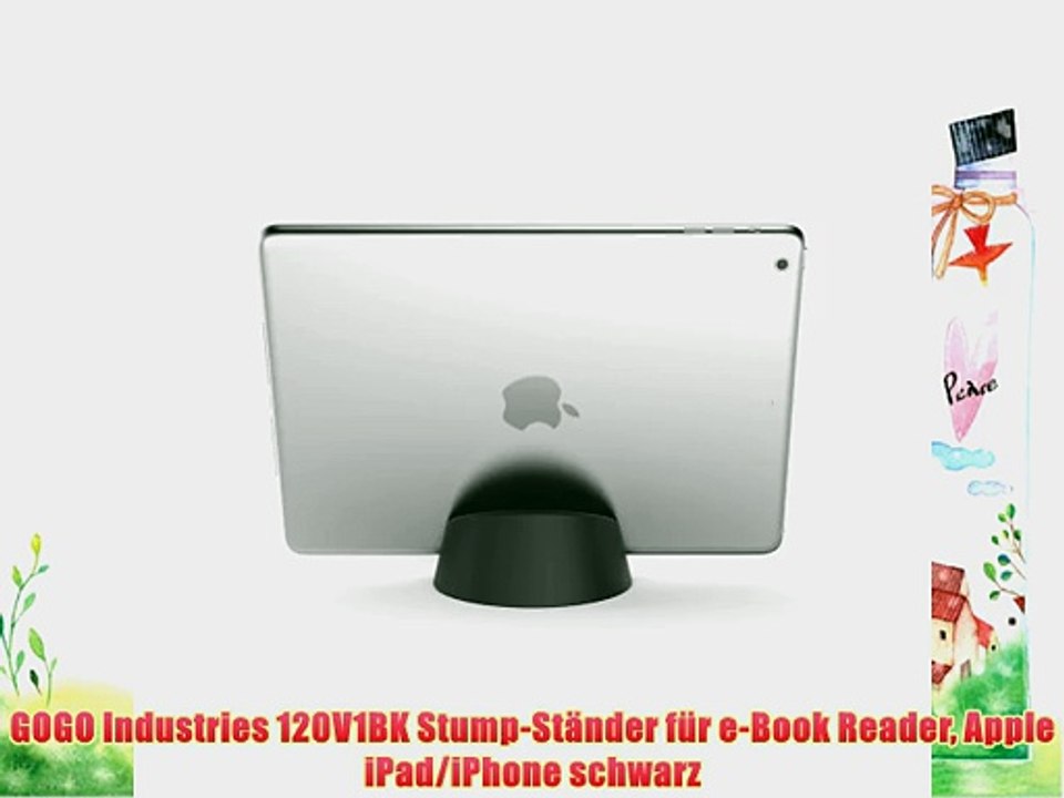 GOGO Industries 120V1BK Stump-St?nder f?r e-Book Reader Apple iPad/iPhone schwarz