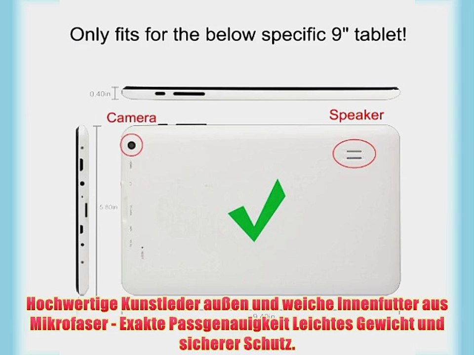 Fintie Folio H?lle Case Schutzh?lle Tasche f?r 9 Zoll Android Tablet-PC Inklusive. Tabexpress