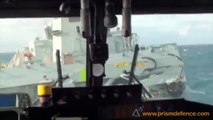 Lynx performing impressive landing on ship in rough weather