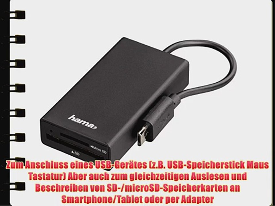 Hama 00054141 OTG Hub Und Kartenleser USB 2 0 Geeignet F r Smartphone Tablet Notebook PC 