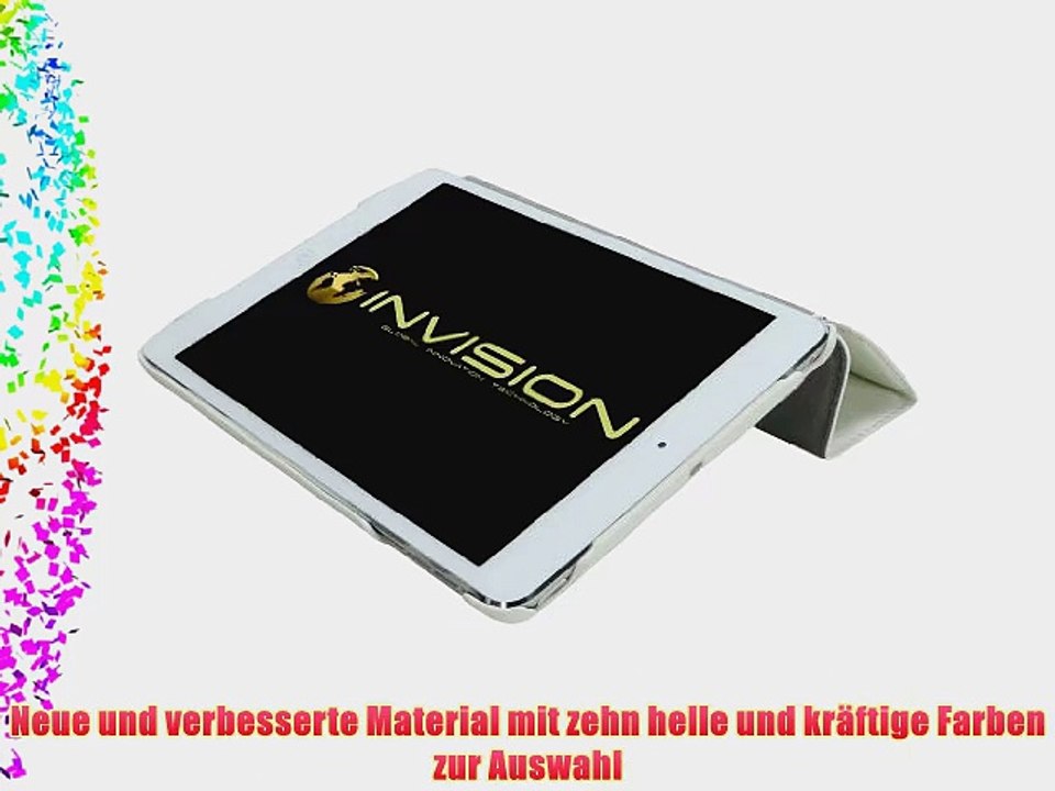 Invision Schutzh?lle f?r iPad?2?/ 3?/ 4?/ Mini (mit Klappdeckel aus PU-Leder mit Mikrofaserfutter