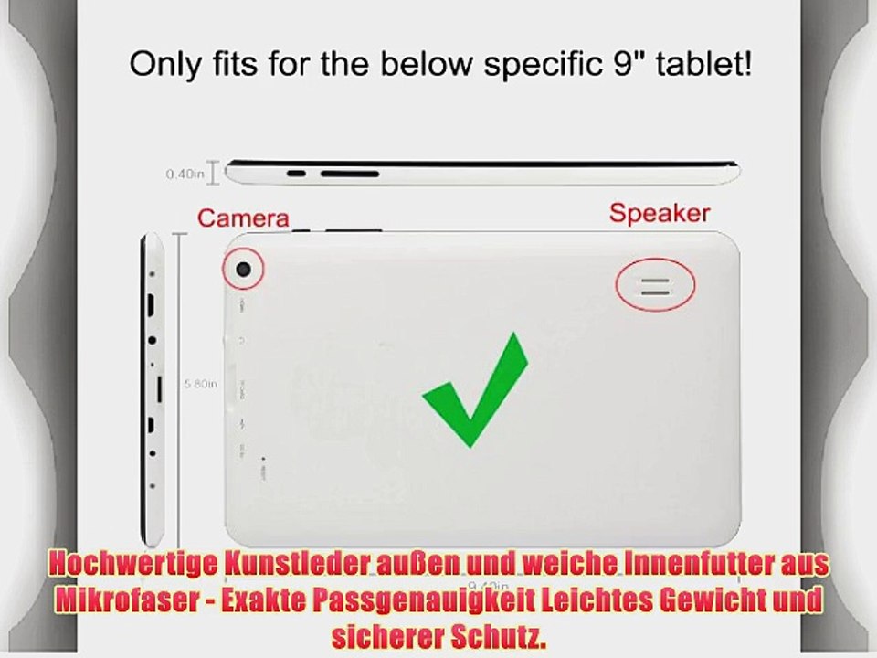 Fintie Folio H?lle Case Schutzh?lle Tasche f?r 9 Zoll Android Tablet-PC Inklusive. Tabexpress