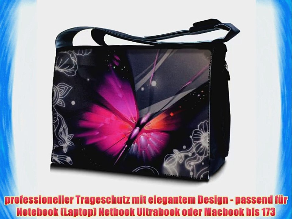 Luxburg? Design Messenger Bag Notebooktasche Umh?ngetasche f?r 173 Zoll Motiv: gro?er Schmetterling