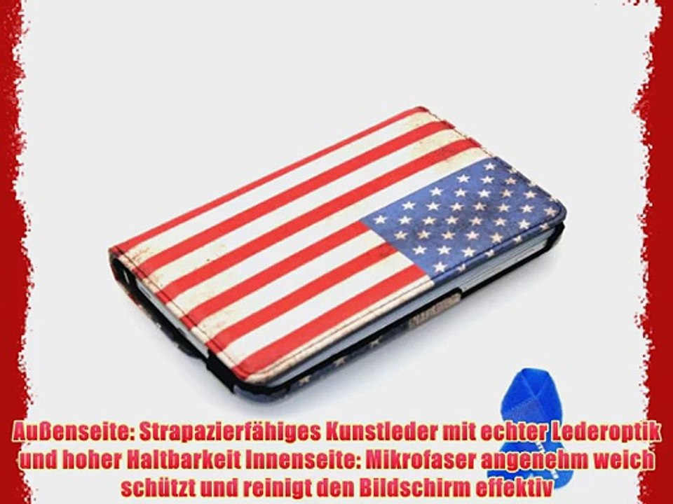 NetsPower? Retro US Flagge PU Leder Tasche H?lle Schutzh?lle mit St?nderfunktion Smart Cover