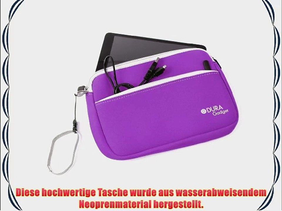 Violettes wasserabweisendes Neopren Etui f?r Intenso TAB814 Tablet PC (8 Zoll)