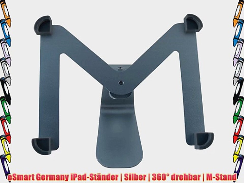eSmart Germany iPad-St?nder | Silber | 360? drehbar | M-Stand