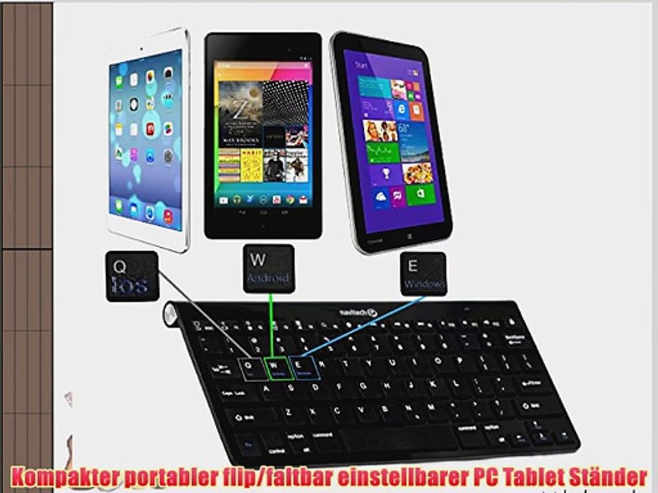 Navitech Converter Pack Including Multi OS Wireless Bluetooth Keyboard / Black Case Bag
