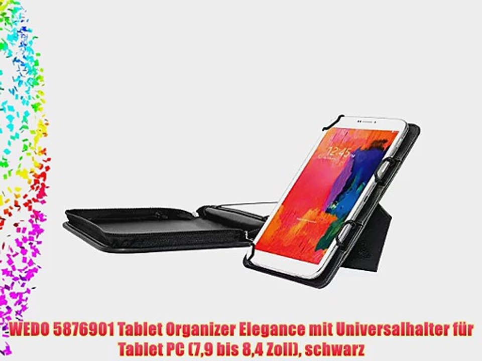 WEDO 5876901 Tablet Organizer Elegance mit Universalhalter f?r Tablet PC (79 bis 84 Zoll) schwarz